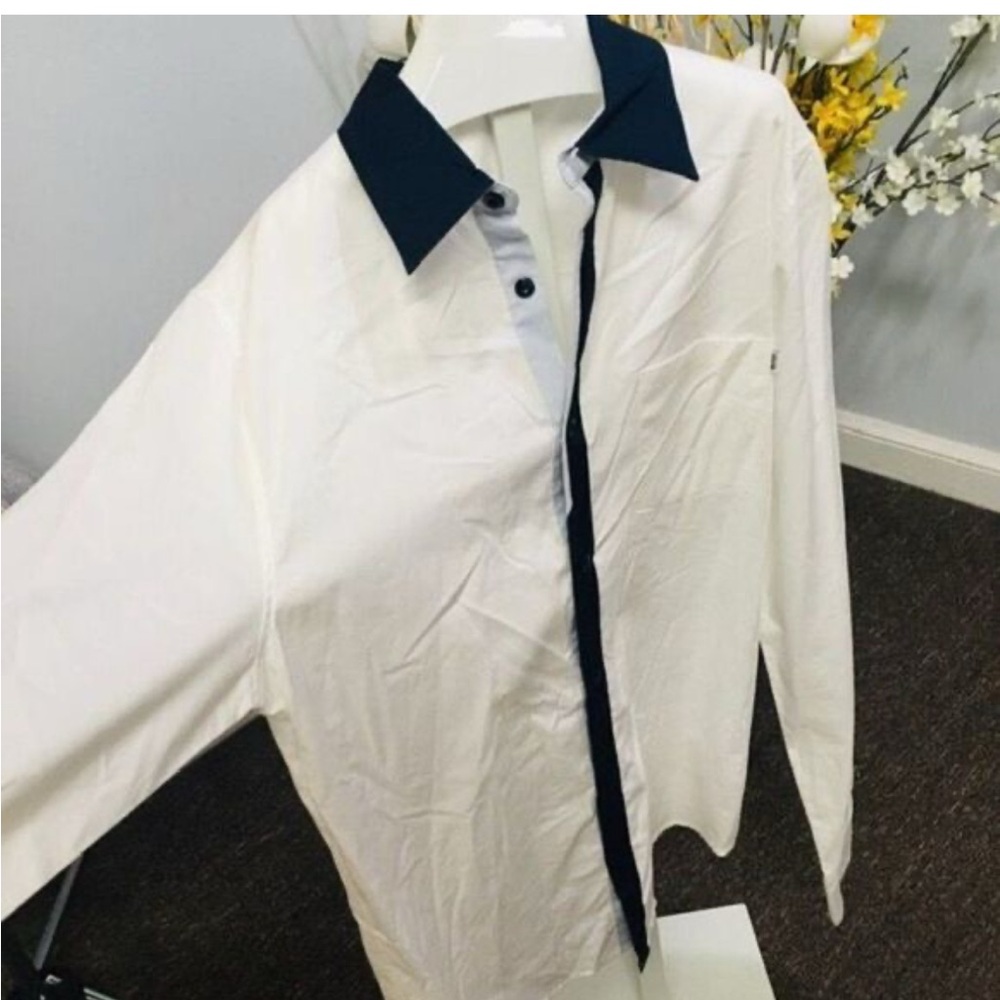 Hugo Boss White and Black Shirt